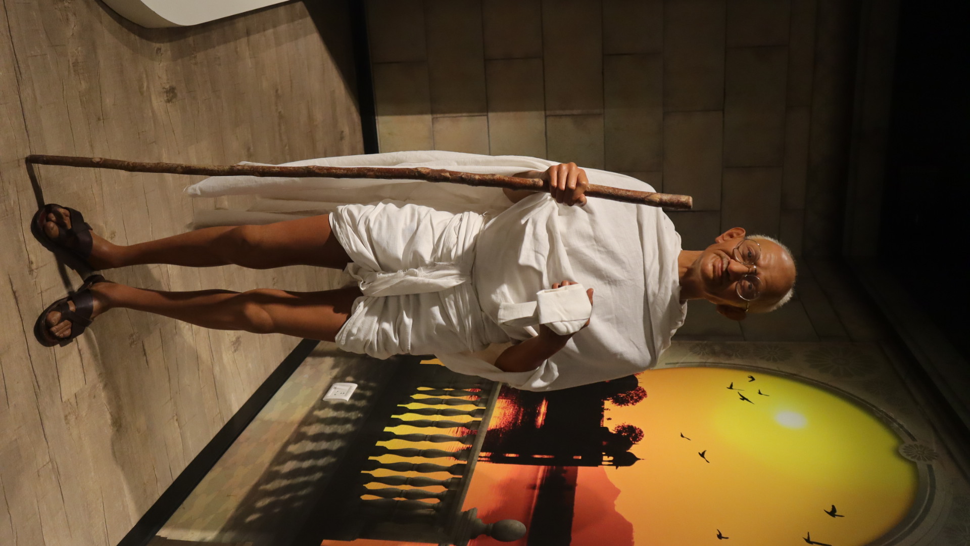 Father of the Nation Mahatma Gandhi's wax figure that was unveiled at Madame Tussauds Wax Museum, at a DLF mall of India in Noida.