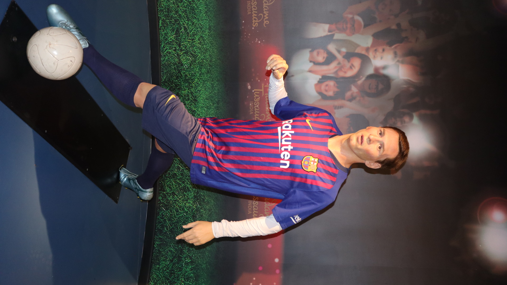 Wax figure of Argentine football player Lionel Messi at Madame Tussauds, DLF Mall of India, Noida. 