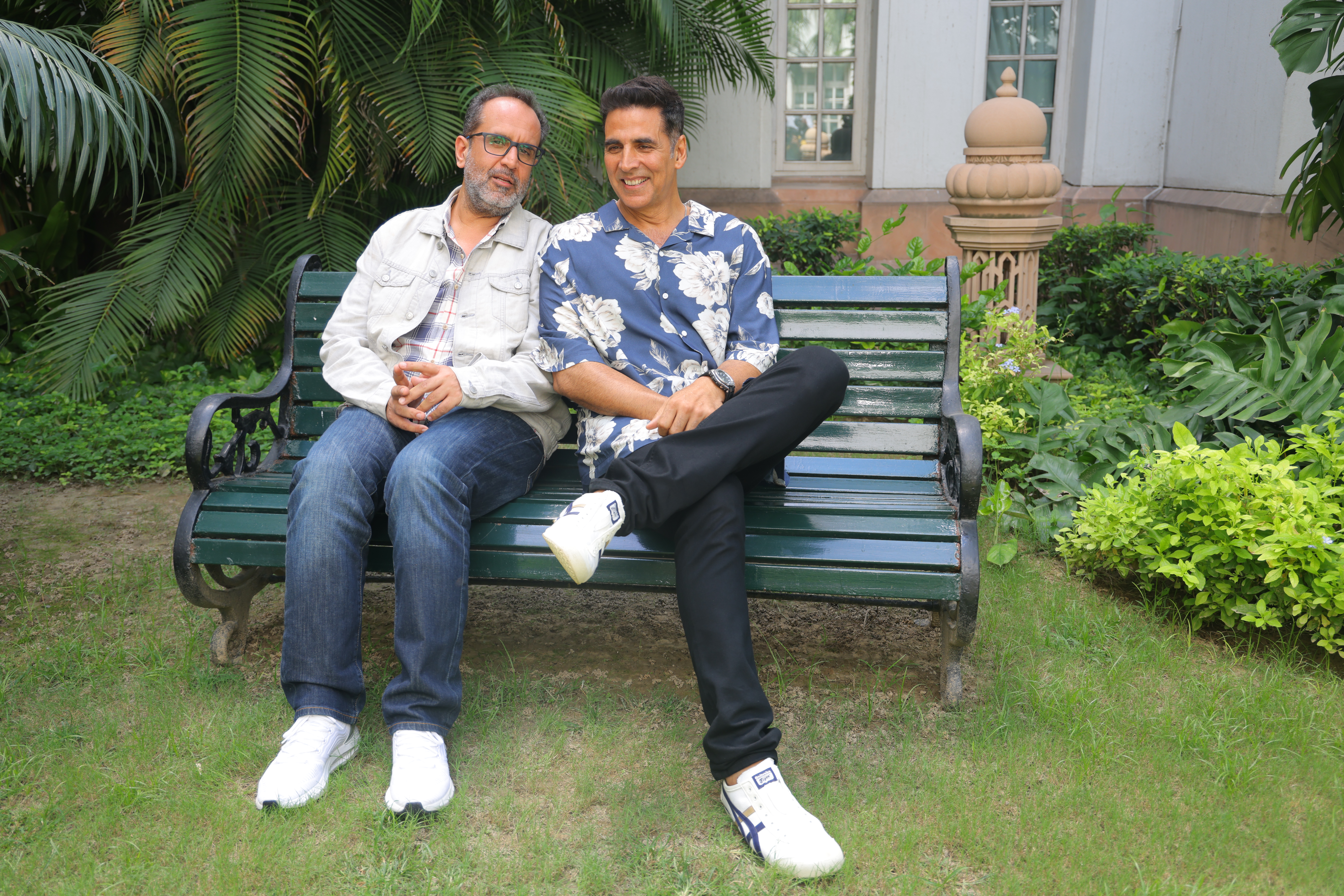 Akshay Kumar and Ananad L Rai during a photoshoot to promote 