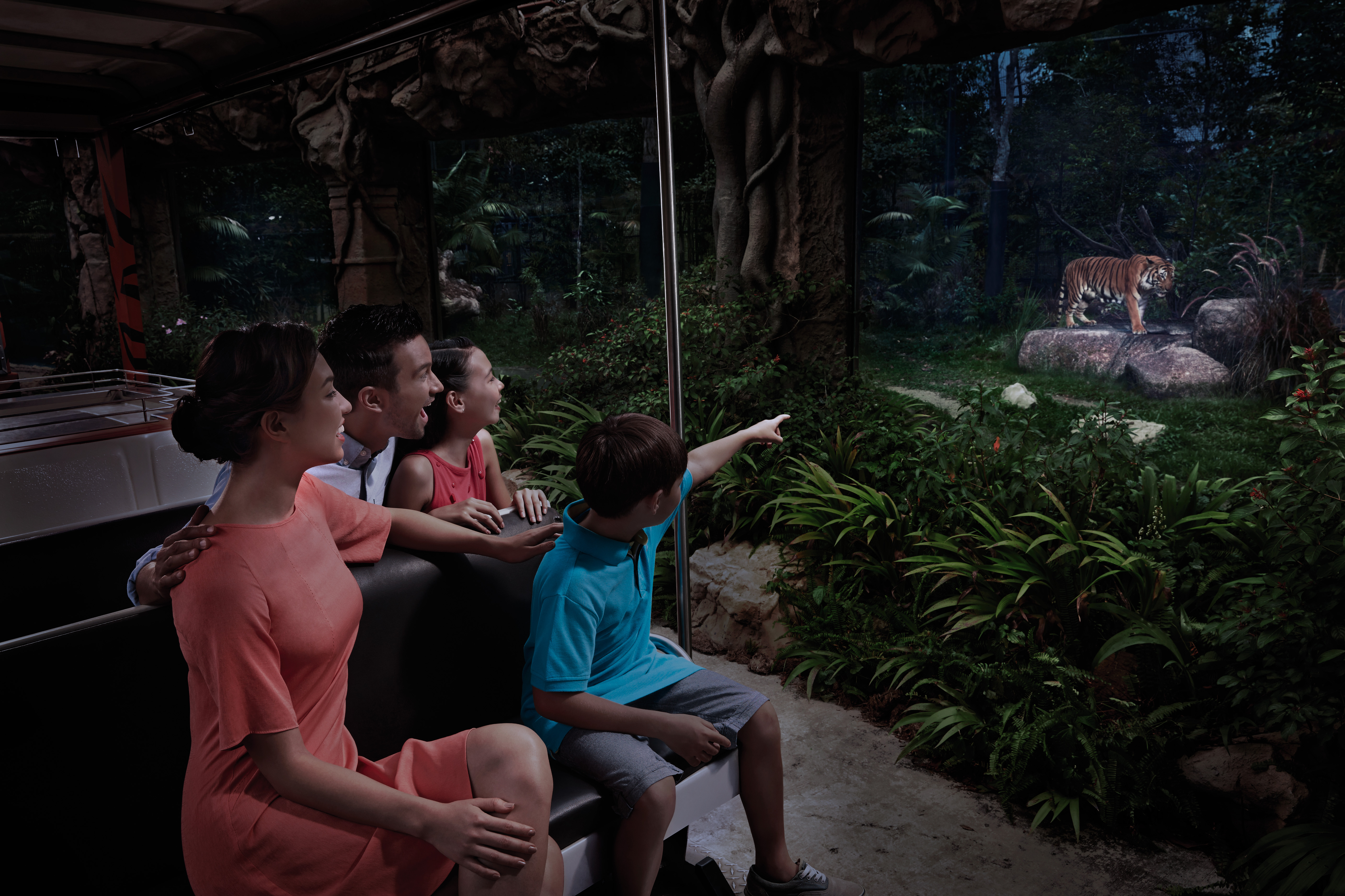 A water park around rivers is situated in the middle of Singapore ZOO and Night safari.