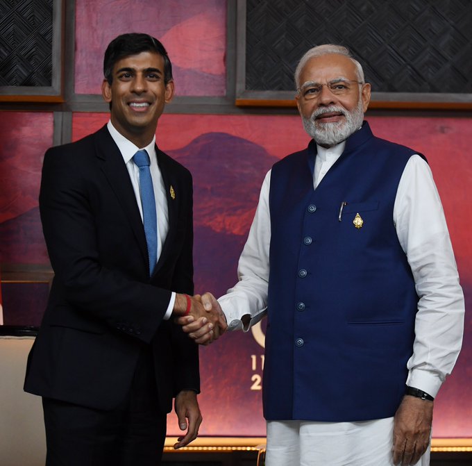 It was the first meeting between Modi and Sunak, who is of Indian origin, since he became British prime minister in October.