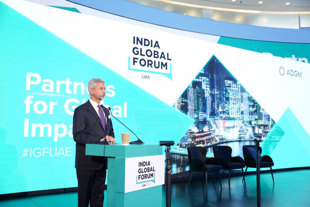Dr Jaishankar inaugurated the India Global Forum UAE 2022 today.