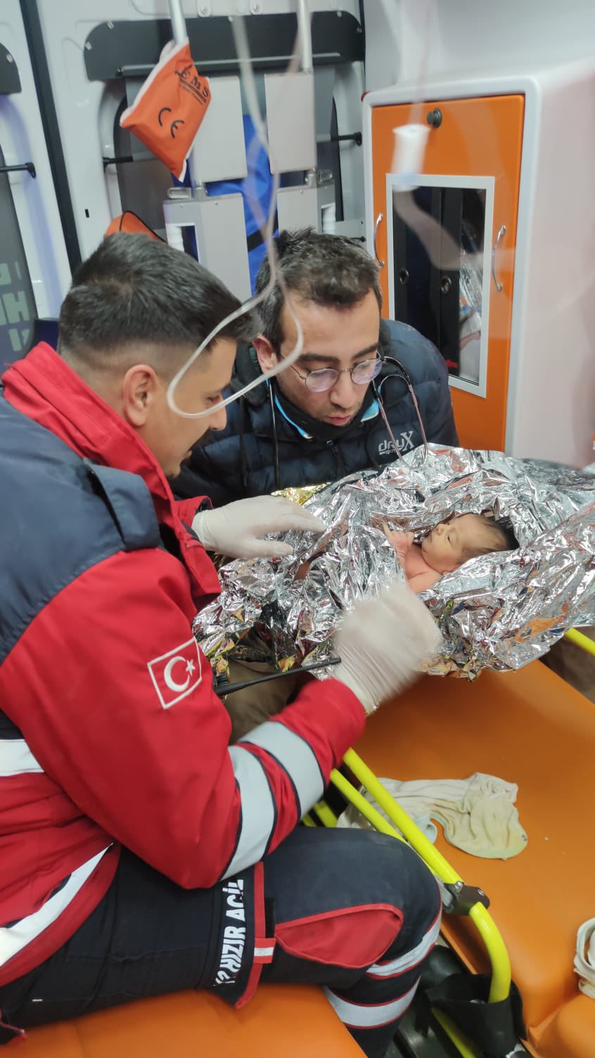 The 10-day-old newborn survived four days with her mother in the collapsed building.