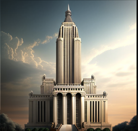 The Empire State Building, originally built with an Art Deco architectural style was re-designed in a Greek Revival style, characterised by a focus on symmetry and columns.