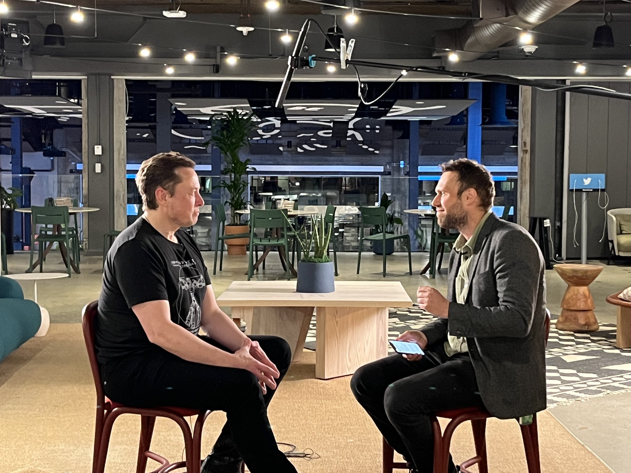 Discussing Twitter's finances, Musk said the company is now 