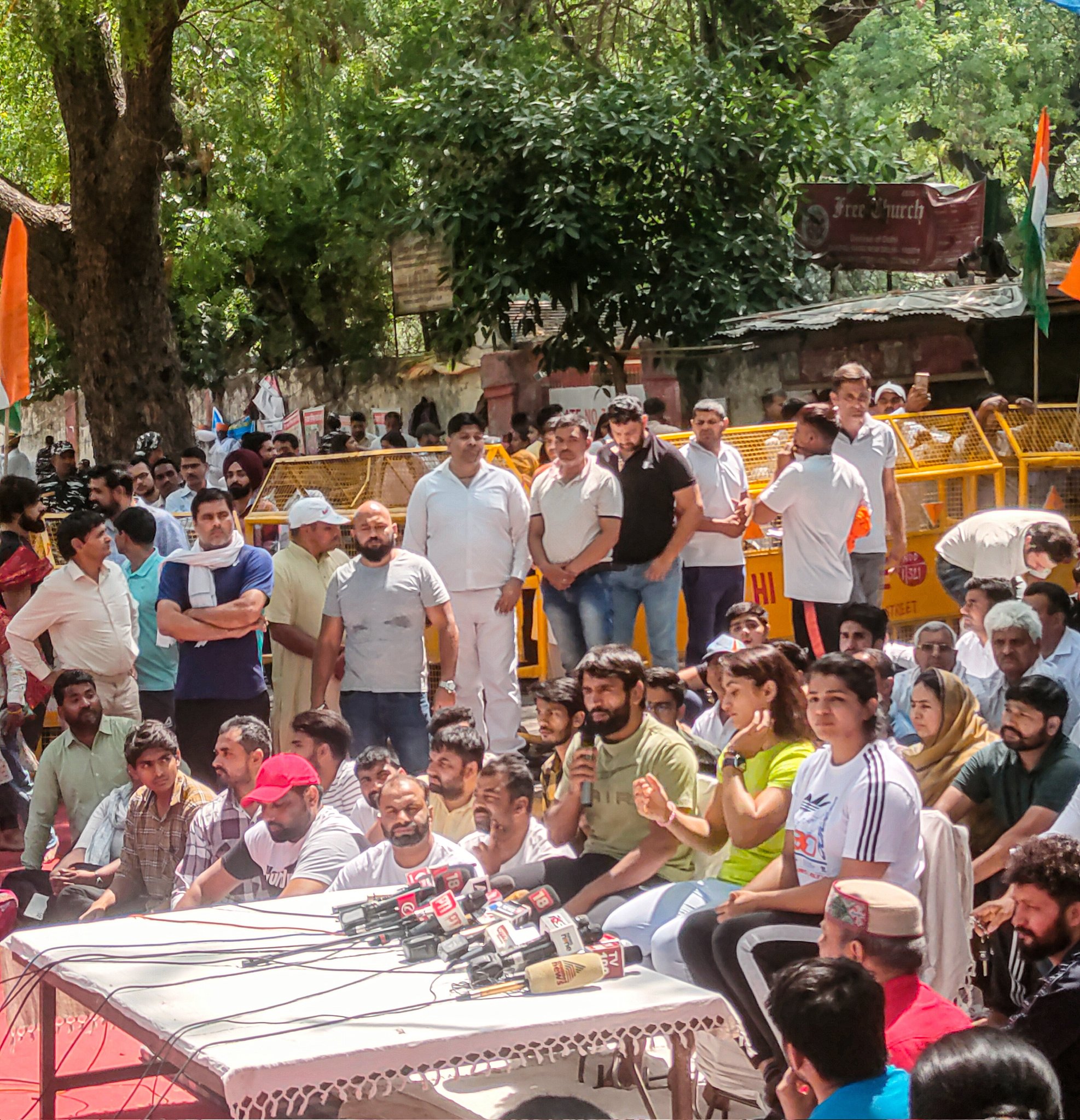The wrestlers, protesting at Delhi's Jantar Mantar, had yesterday said that they would remain at the protest site till police file an FIR in the case. 