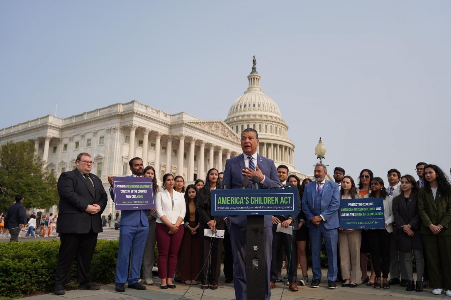 The press conference featured a group of Documented Dreamers visiting Capitol Hill