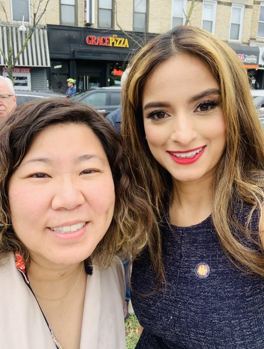 Gracce Meng (left) with Indian-American NY Assemblywoman Jenifer Rajkumar