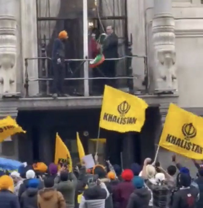 On March 19, pro-Khalistan protesters broke windows of the High Commission in London and forcibly removed the Indian flag.
