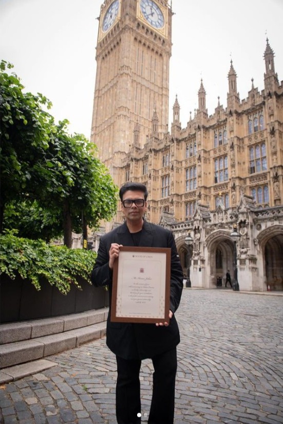 Indian-origin House of Lords peer Baroness Sandy Verma presented the citation to Johar