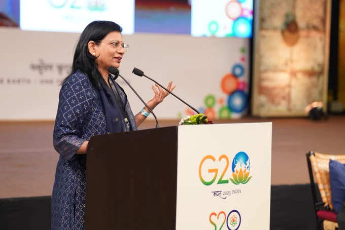 Dr. Archana Sharma, Scientist & Senior Advisor (International Relations), CERN delivered the Chair Summary of Gender, Diversity & Inclusivity Committee in #Science20 Summit Meeting at Isha Foundation, Coimbatore. 