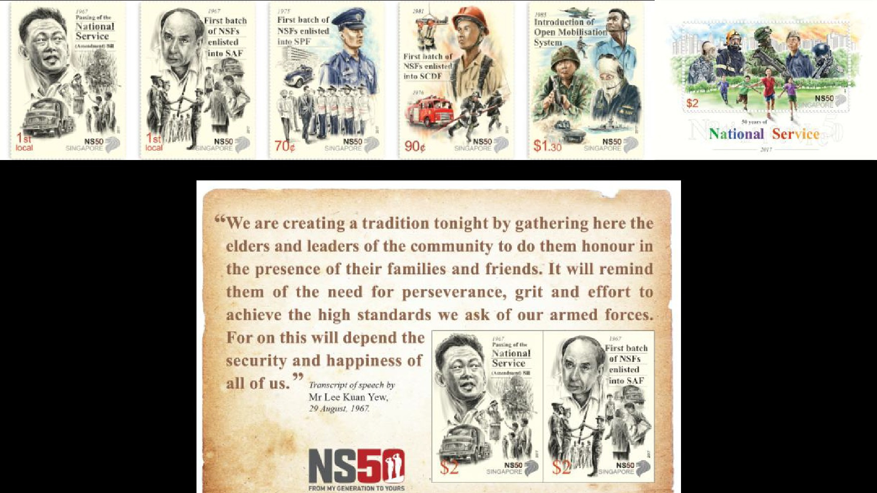 Stamps released to commemorate 50 years of National Service