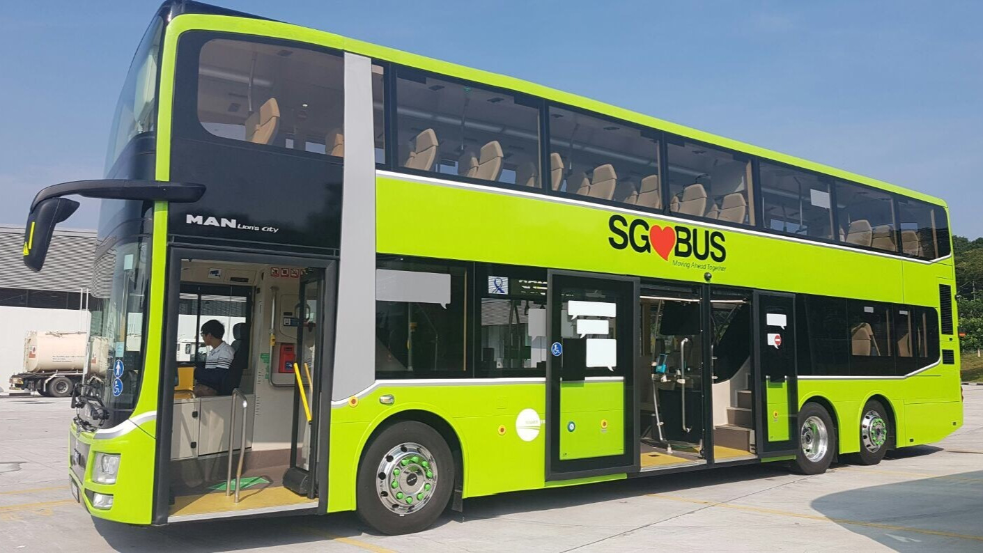 Three-door bus on trial hits Singapore roads
