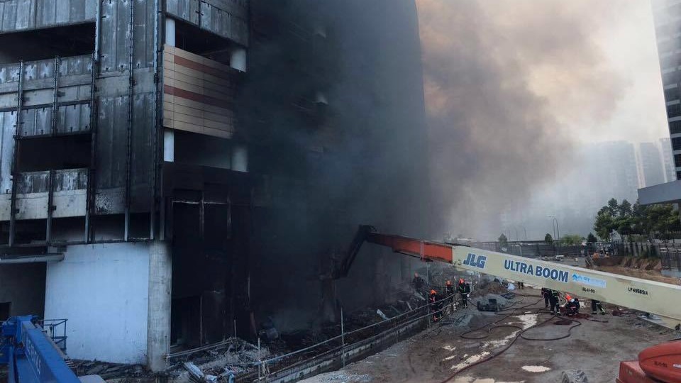 Fire at Global Indian International School construction site
