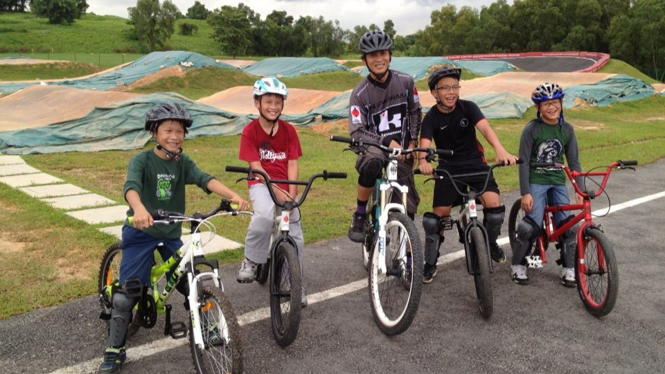 Kids learning cycling in Singapore schools
