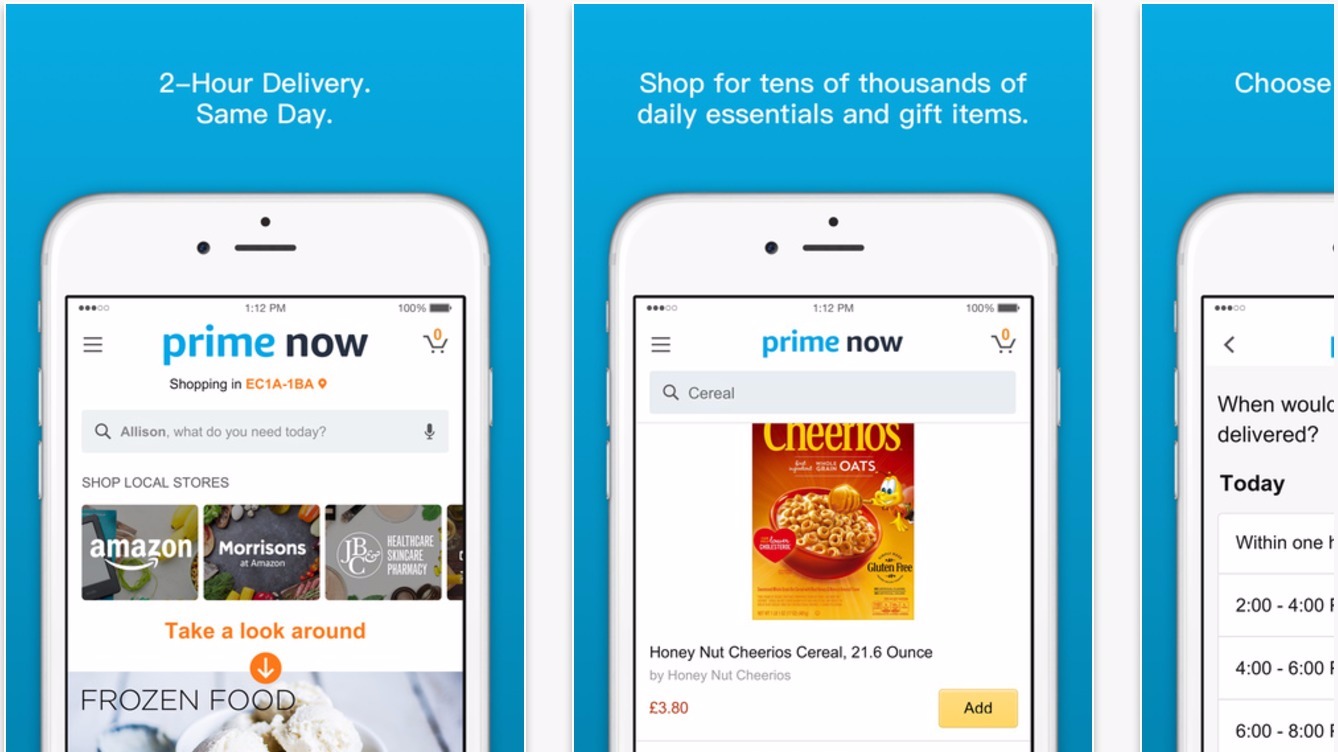 Amazon Prime Now now available on Singapore app stores