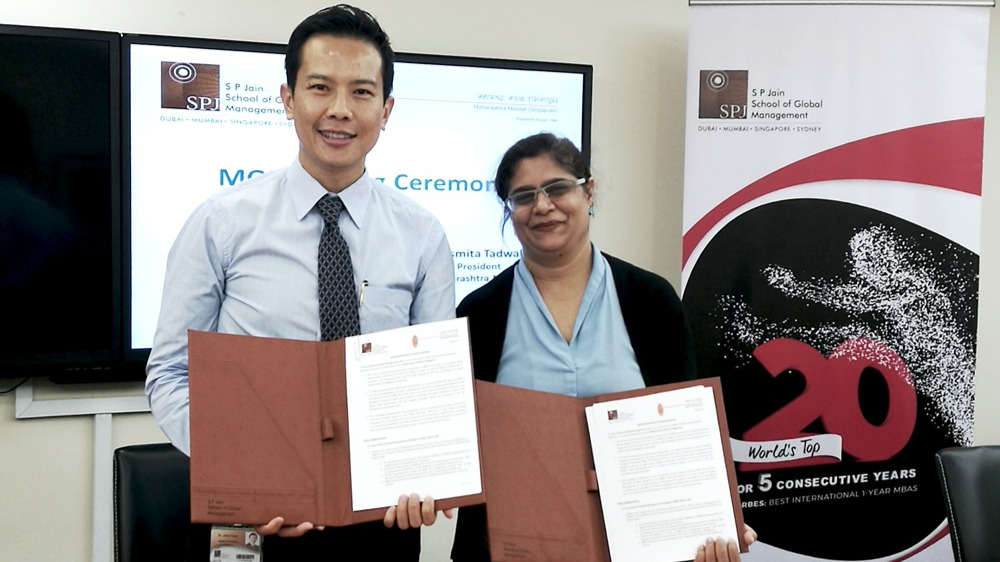 SP Jain School of Global Management signs MOU with Maharashtra Mandal Singapore to promote global employability