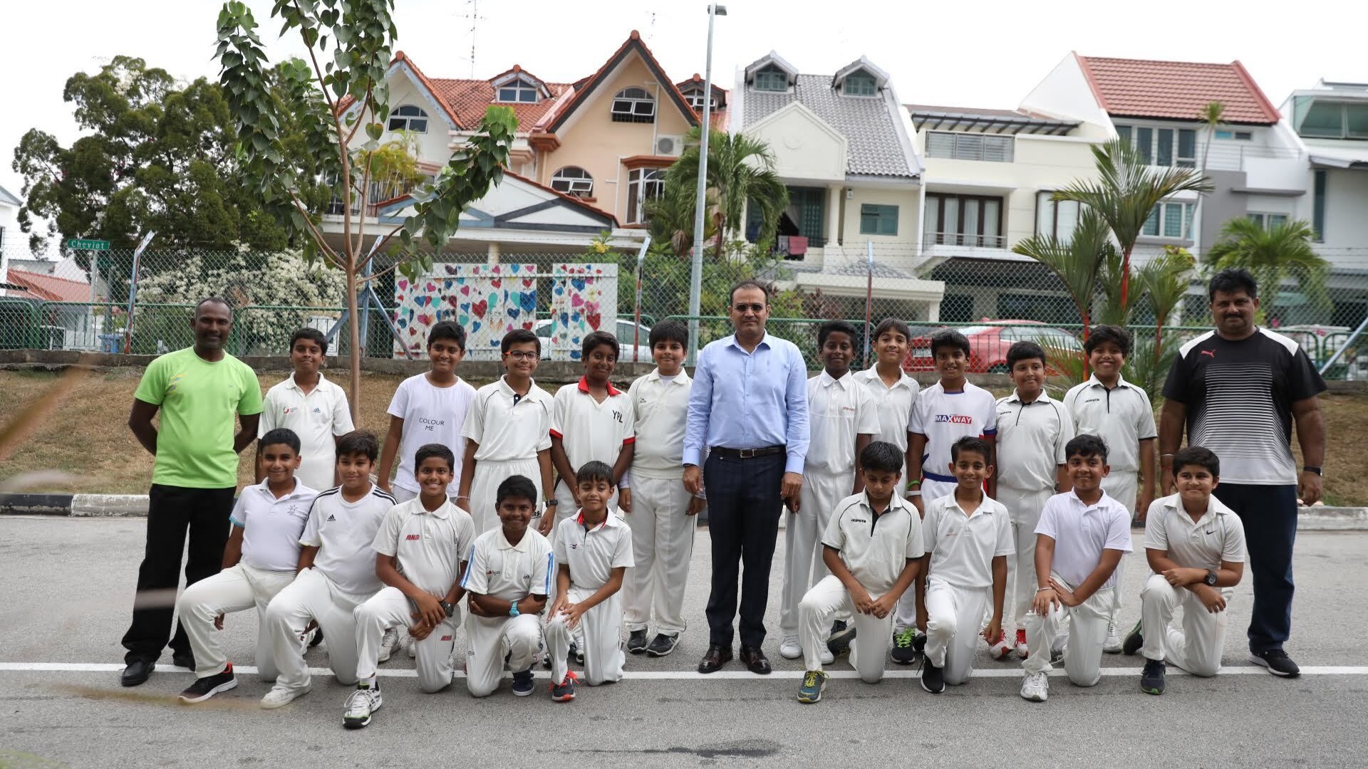 Virender Sehwag visits Singapore school