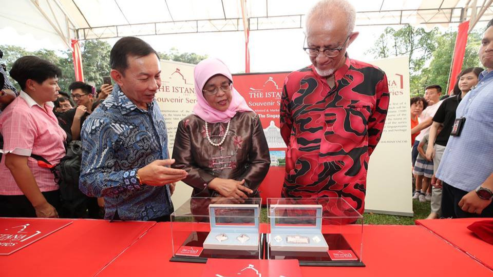 President Halimah launches medallions to commemorate Istana’s 150th anniversary