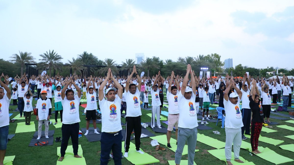 Abu Dhabi: Indian community comes out in large numbers to mark International Day of Yoga