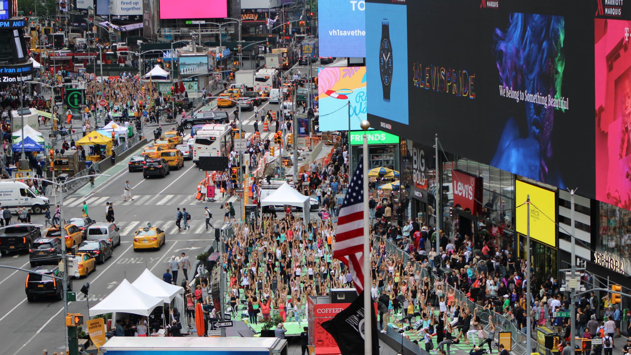 In Pics: Yoga in Times Square on Summer Solstice Day