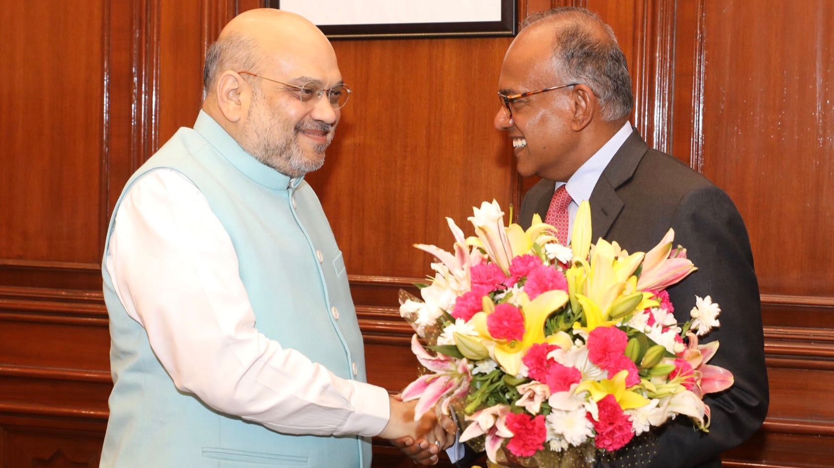 Amit Shah meets K Shanmugam, discusses India-Singapore bilateral relations