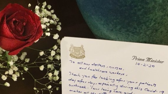 PM Lee writes Valentine’s Day note to healthcare workers caring for coronavirus patients