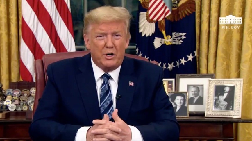 US bans all travel from Europe, except the UK, for 30 days
