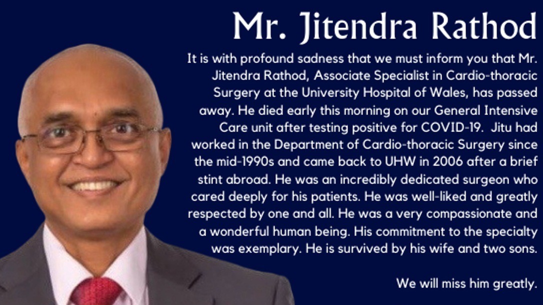 Indian-origin cardiac surgeon dies due to COVID-19 in the UK