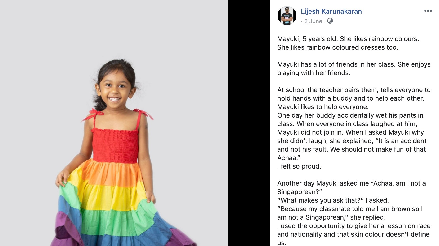 Skin colour has no place in a modern society, said Singapore-based photographer Lijesh Karunakaran