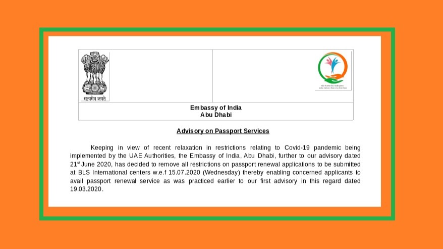 Indian Embassy in UAE removes restrictions on passport renewal applications