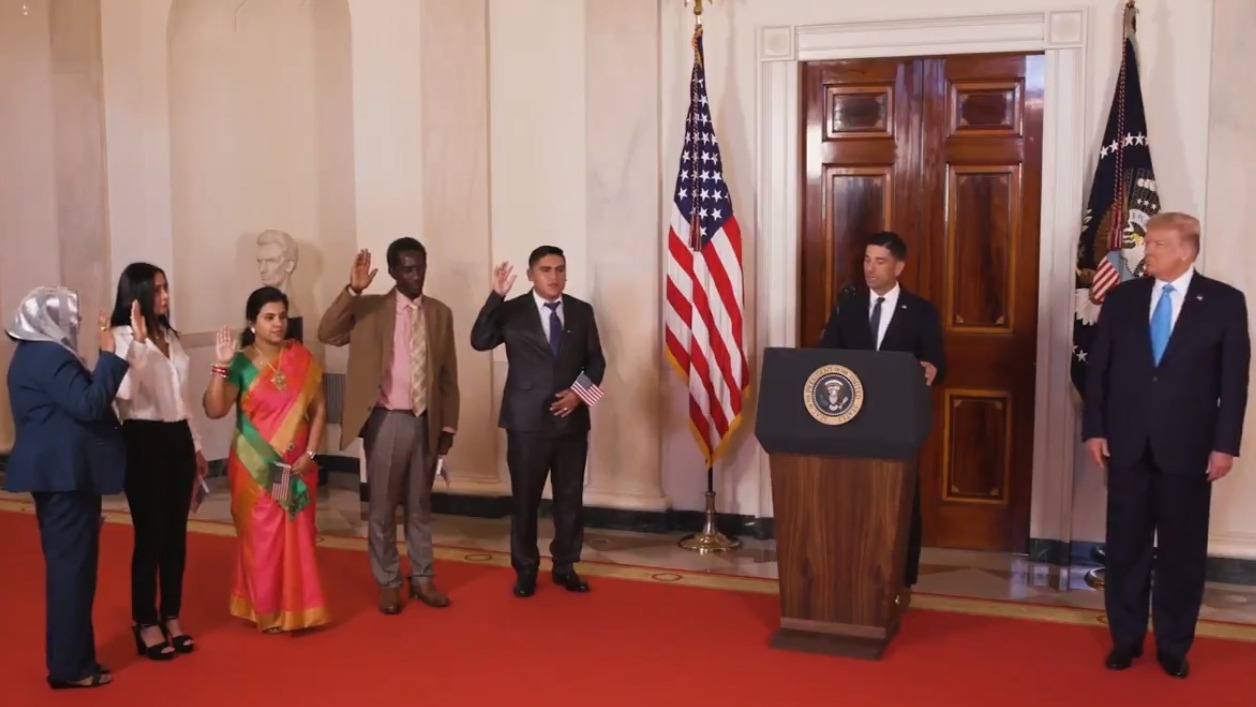 Indian software developer among five people sworn in at rare naturalisation ceremony at the White House