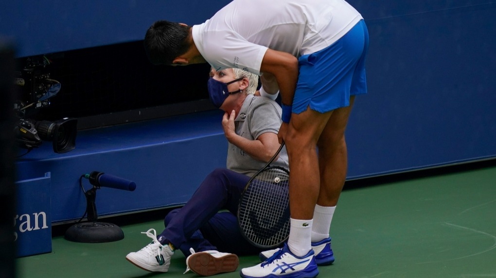 Djokovic disqualified from US Open after unintentionally hitting line judge in the throat