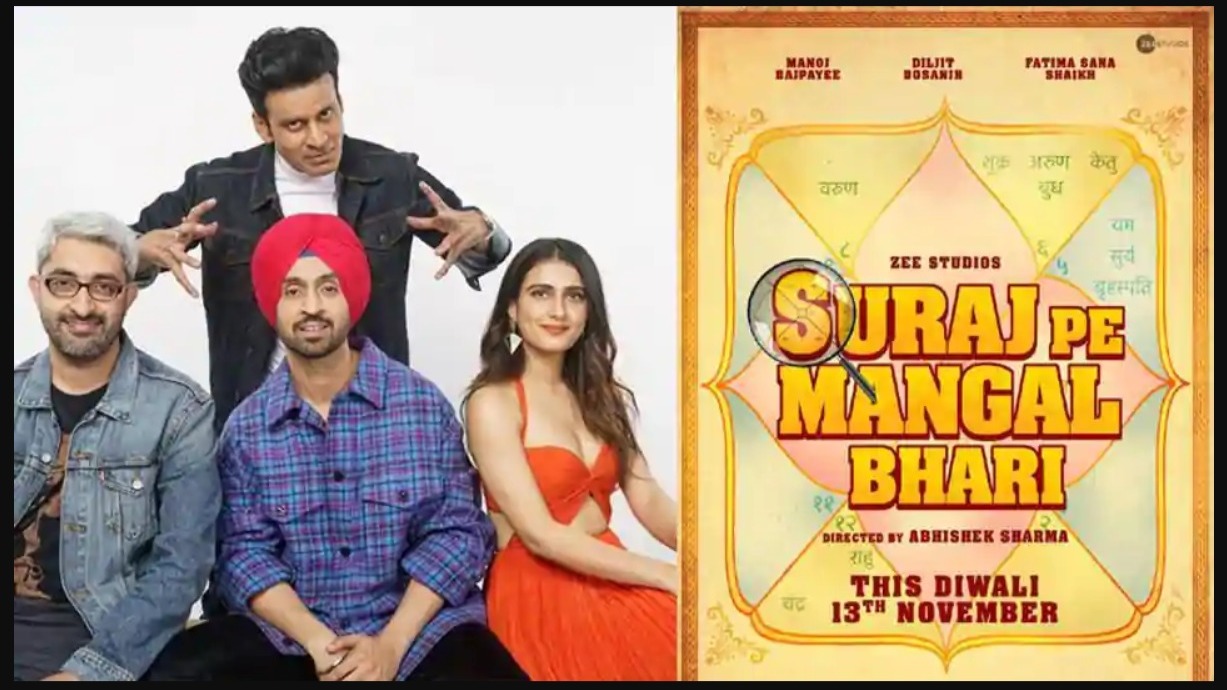 A quirky astrological first poster marks Manoj Bajpayee, Diljit Dosanjh and  Fatima Sana Shaikh’s Diwali release: Suraj Pe Mangal Bhari