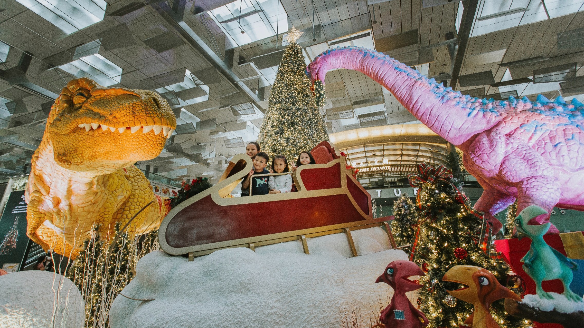 Step into the world of dinosaurs, or go glamping Changi Airport this year-end