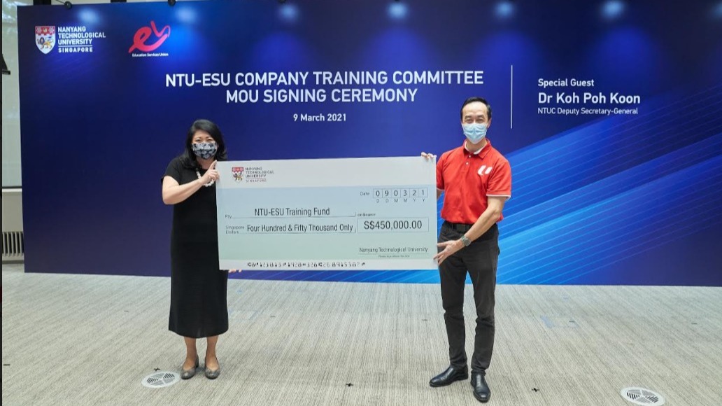 NTU Singapore and Education Services Union commit SGD 500,000 to boost employees’ digital skills