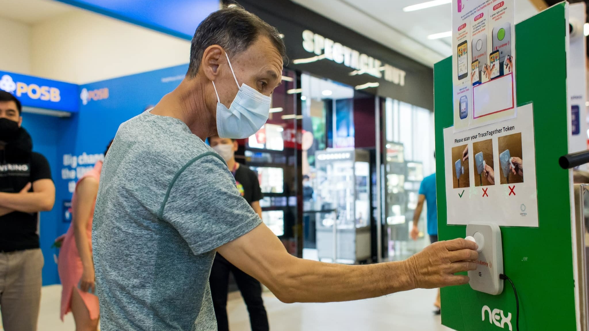 Contactless detection of TraceTogether app and token in select locations with new SafeEntry system