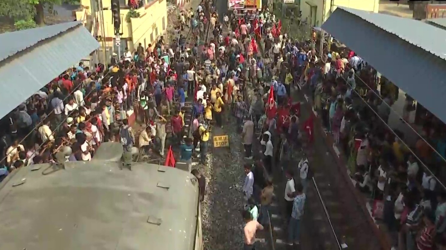 First day of India strike witnesses rail blockades, scuffles; services hit