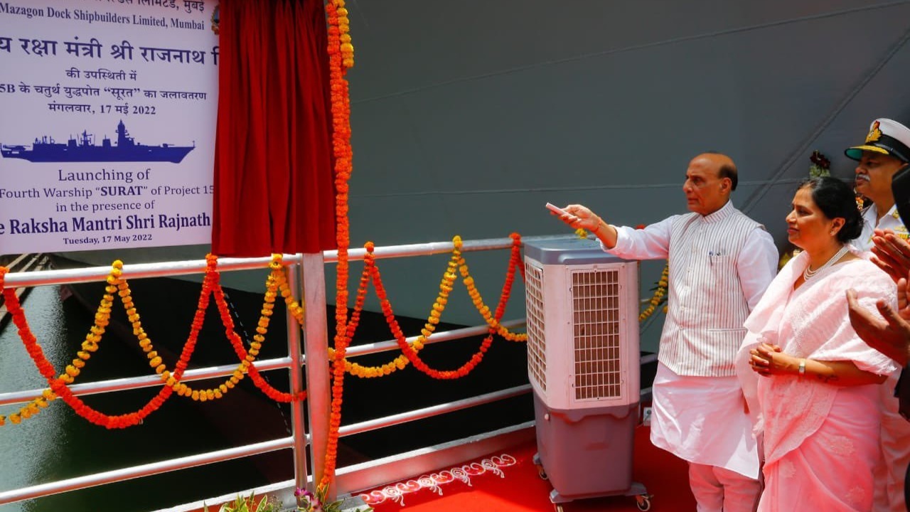 Defence Minister Rajnath Singh unveils India-built ‘Surat’, ‘Udaygiri’ warships