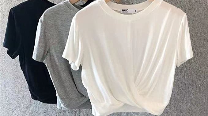 Offer Price S$ 12.70:  Crew Neck Crop Top for Women