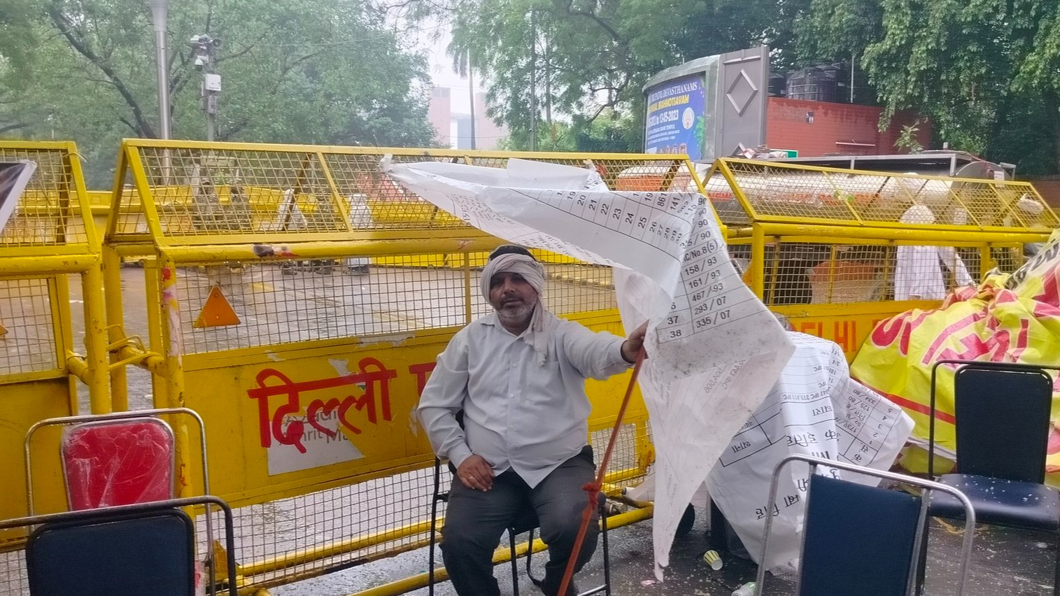 Wrestlers continue protest as heavy rains thin crowds at Jantar Mantar