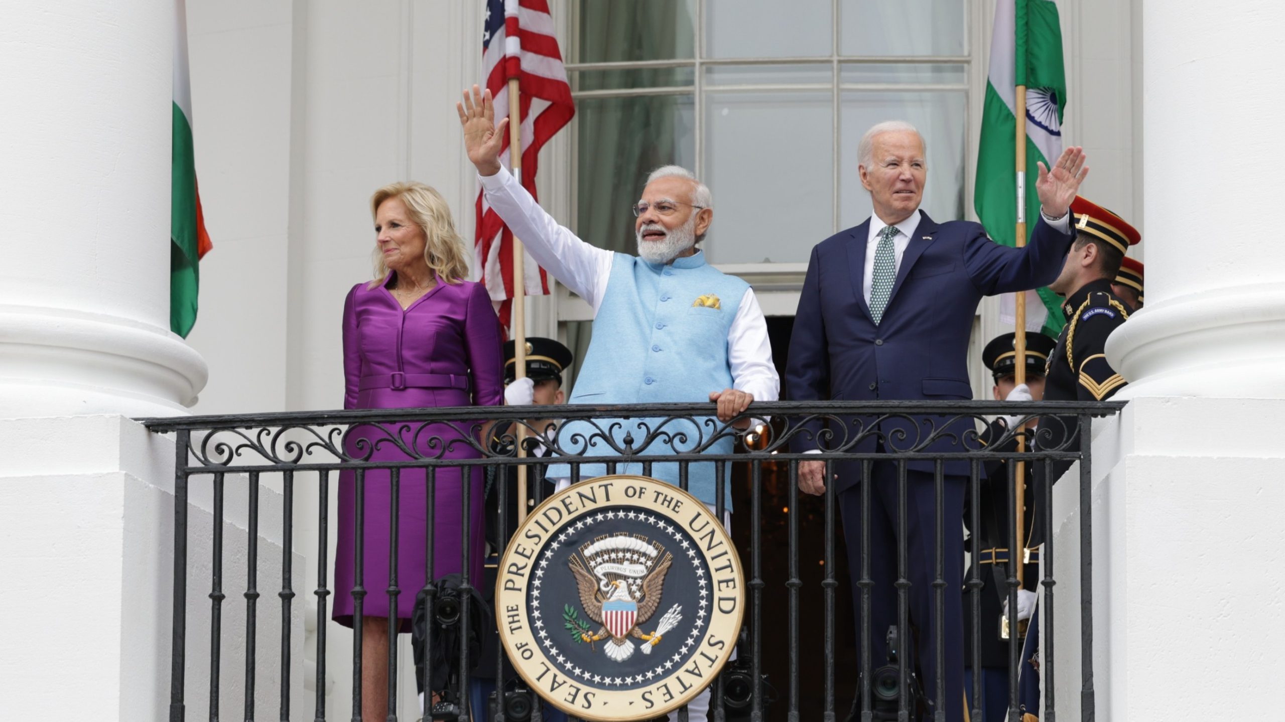 NRIs welcome PM Modi outside White House; Biden praises Indian-American community