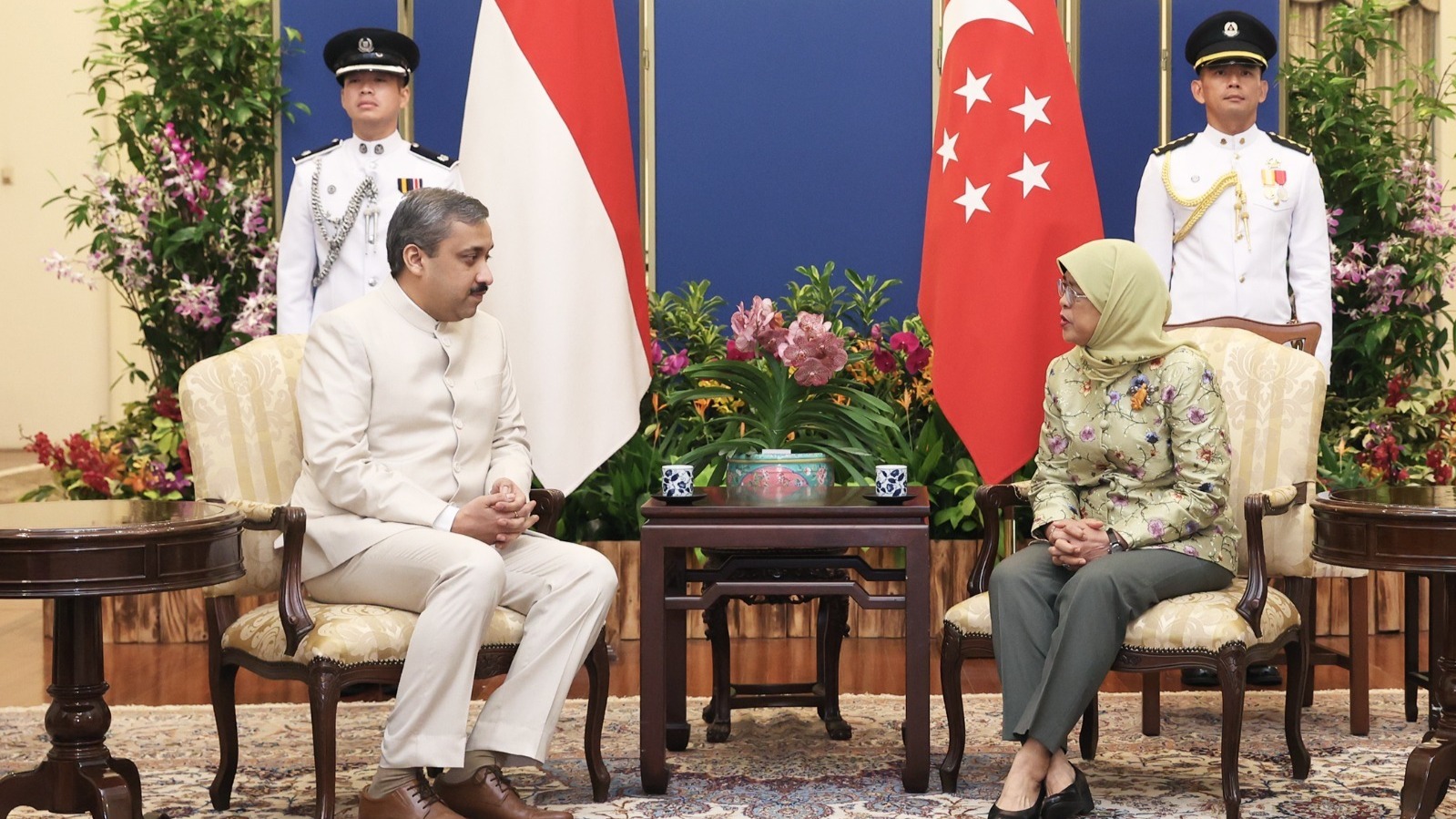 New Indian envoy Shilpak Ambule presents credentials to Singapore President Halimah Yacob