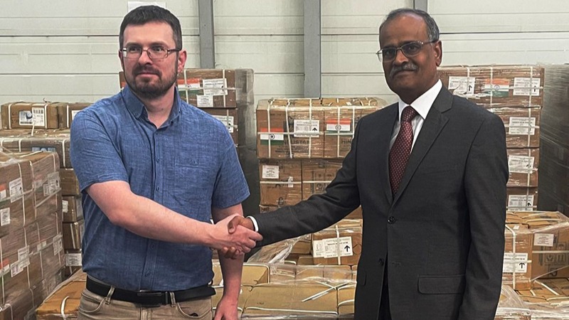 Ukraine receives medicine as 14th consignment of humanitarian aid from India reaches the war-hit country