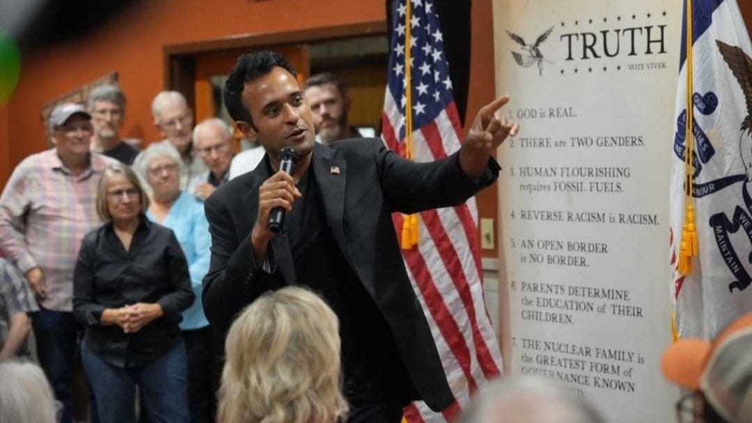Vivek Ramaswamy, US presidential candidate, says vice-president to Donald Trump could be “a fine position” for him