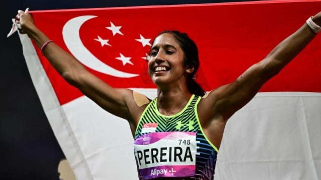 Singapore gets first Asian Games athletics gold since 1974, as sprint queen Shanti Pereira wins 200m race, after her 100m silver