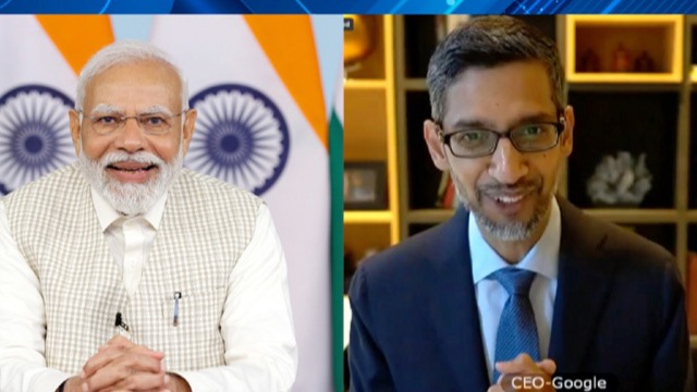 Narendra Modi interacts with Google CEO Sundar Pichai, encourages tech giant to work on AI tools for good governance