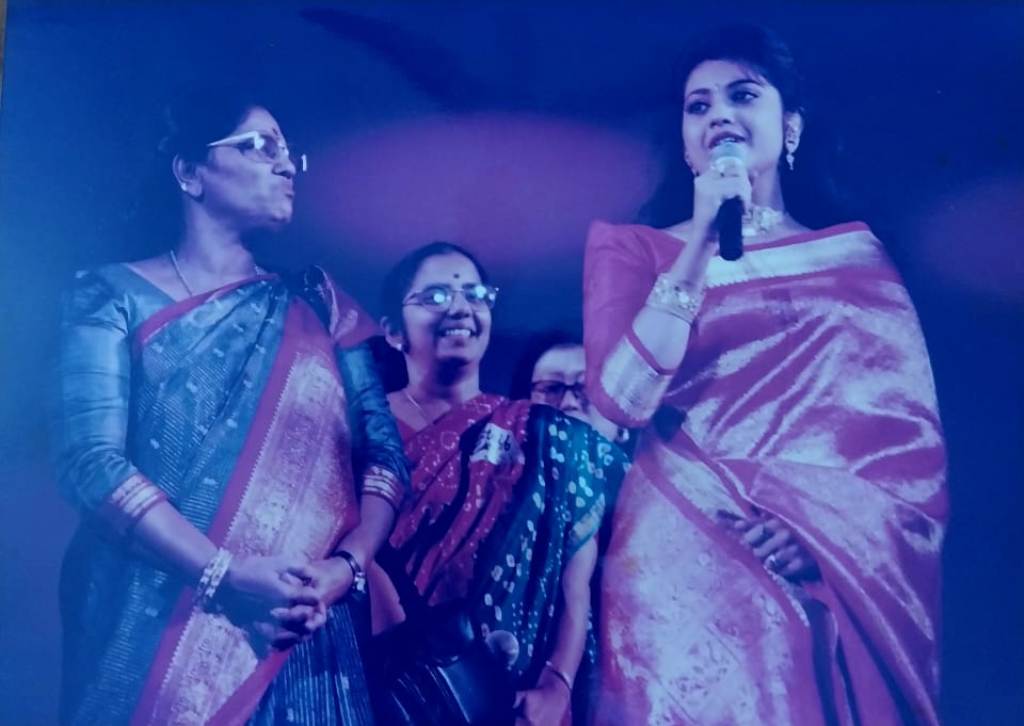 Geetha with actress Meena. Photo credit: Geetha CT