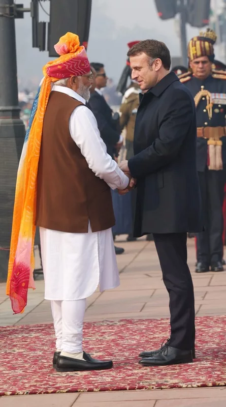 Modi and Macron at Kartavya Path