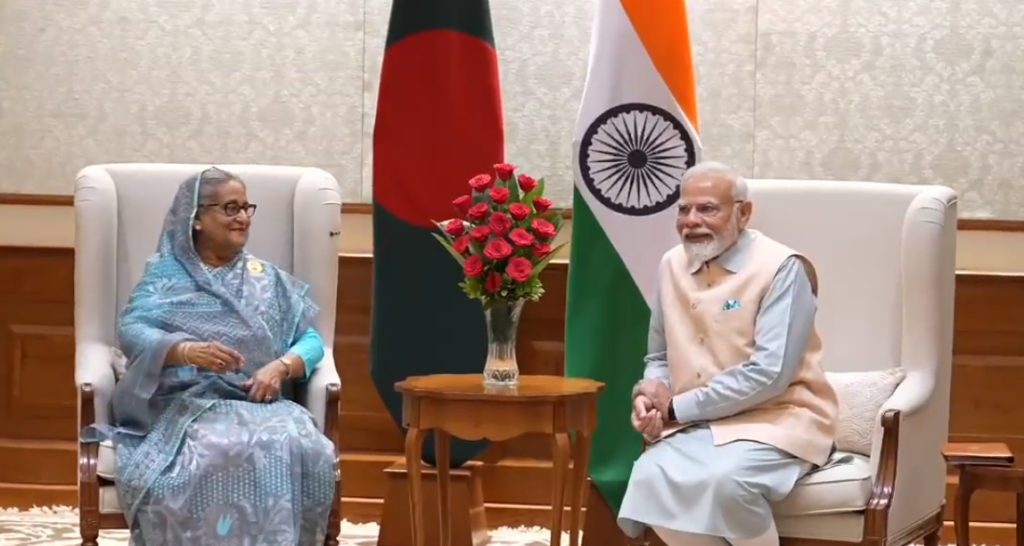 Sheikh Hasina with Narendra Modi at G20 in Sept 2023